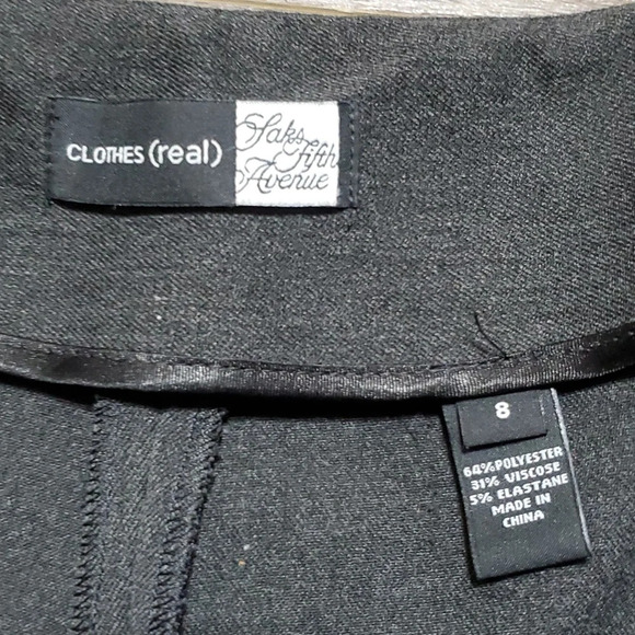 Clothes (real) Saks Fifth Avenue grey trouser slacks flat front - Picture 5 of 9